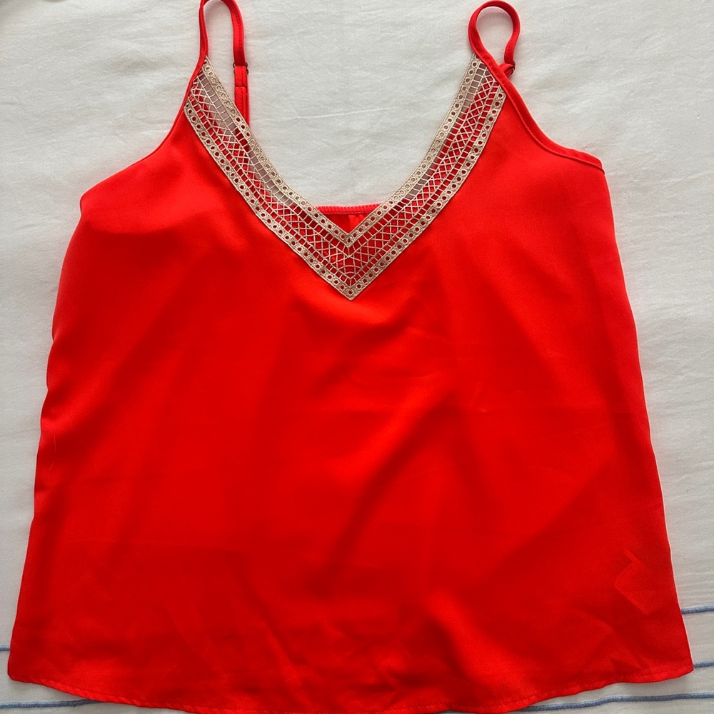 Red V-Neck Cami Top